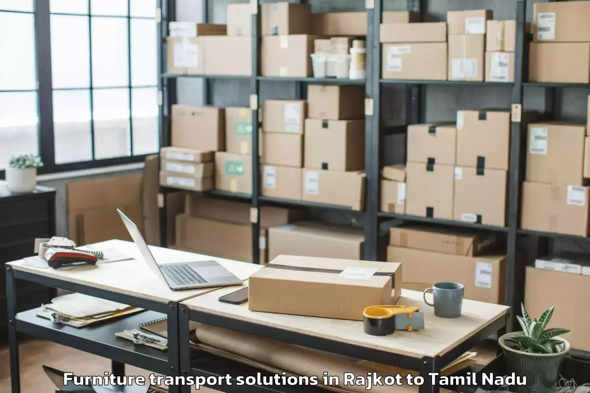 Professional Rajkot to Thirukoilure Furniture Transport Solutions